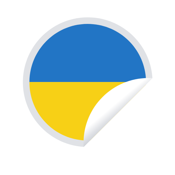 Ukrainian flag sticker symbol