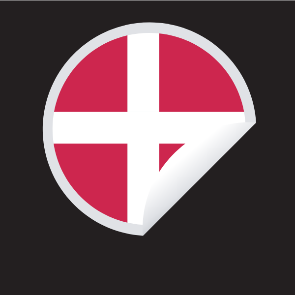 Danish flag peeling sticker