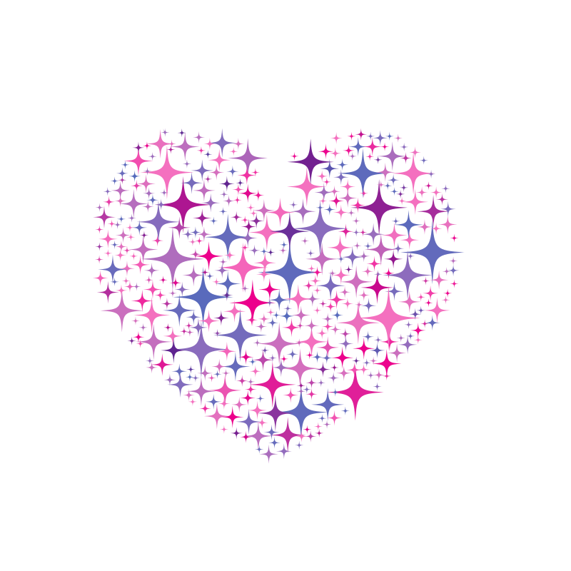 Heart silhouette pattern