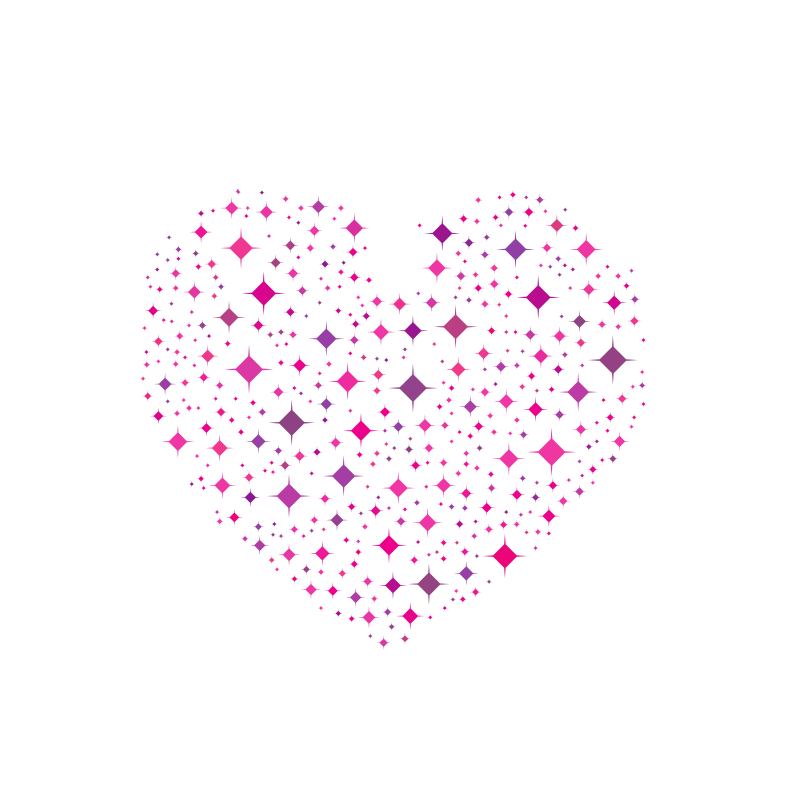 Heart silhouette with diamond pattern
