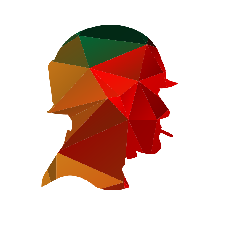 Color silhouette soldier with helmet