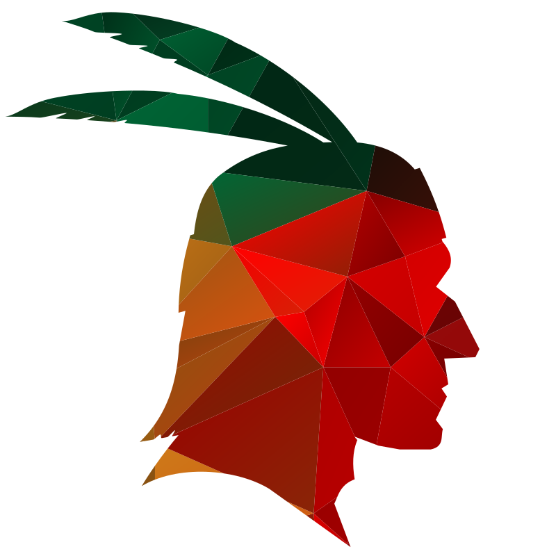 American native chief color silhouette