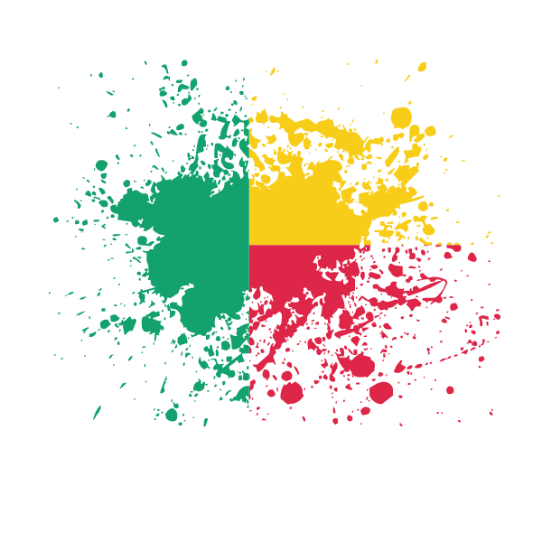 Benin flag ink splatter