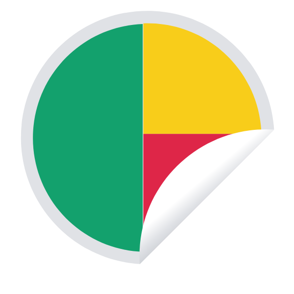 Benin flag peeling sticker (#2)
