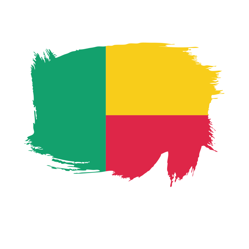 Benin Republic painted flag