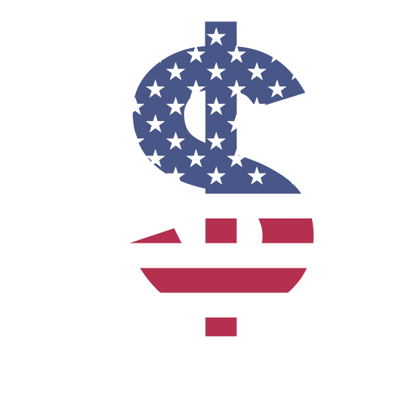 Dollar sign USA flag