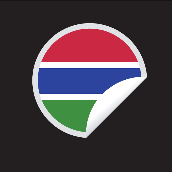 Gambian flag round sticker