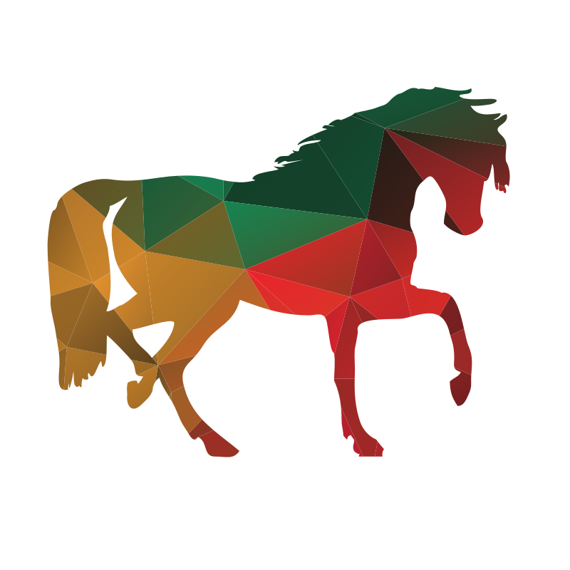 Horse silhouette low-poly pattern