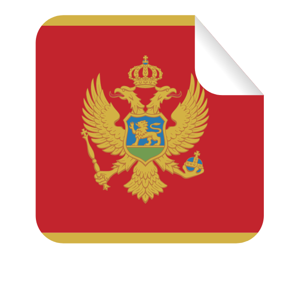 Montenegro flag square sticker