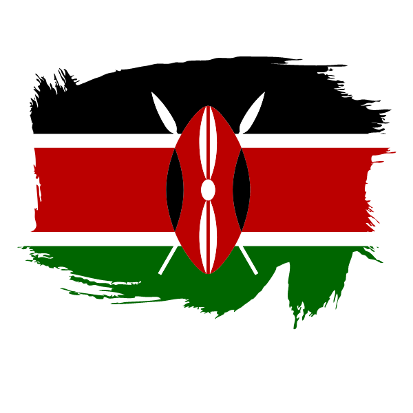 Painted flag of Kenya