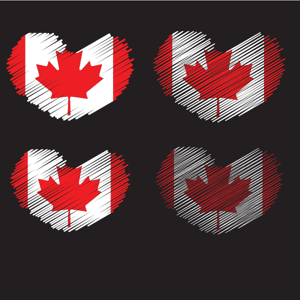 Canadian flag scribble effect