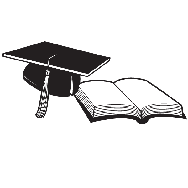 Graduation cap and books