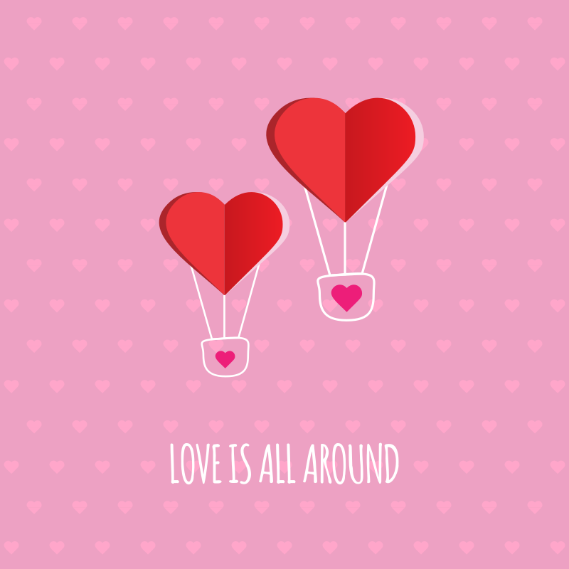 Love is all around vector background