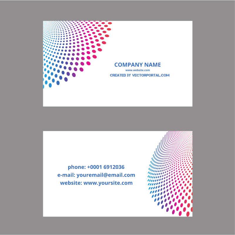 Business card template halftone design