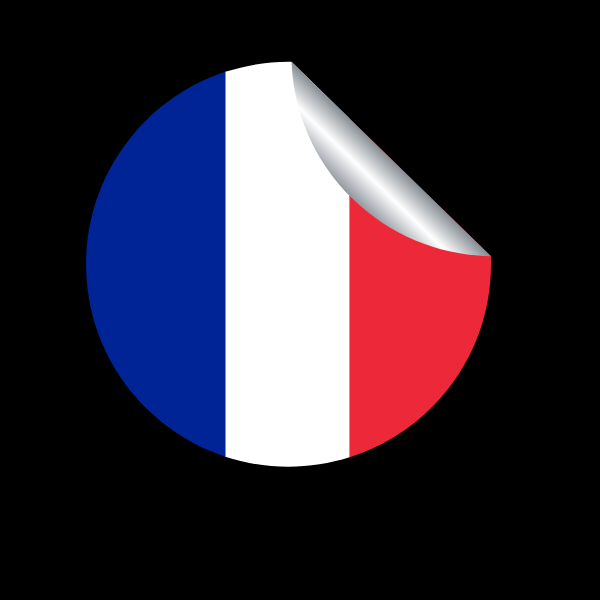 French flag peeling sticker