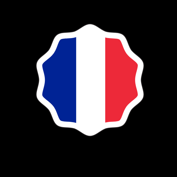 French flag round sticker