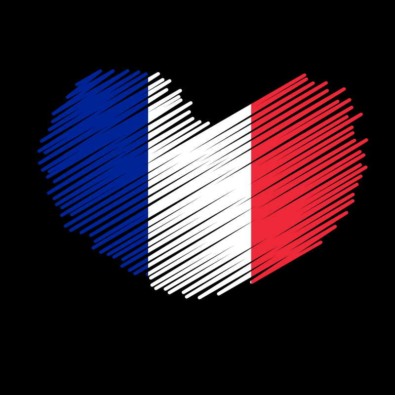 French flag heart symbol