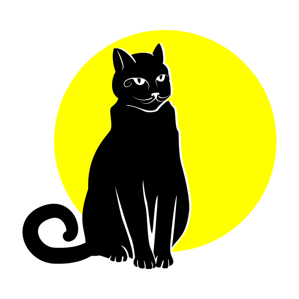 Silhouette of a black cat
