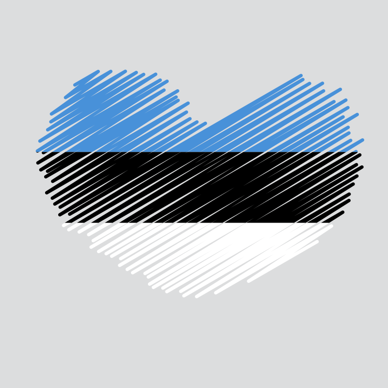 Estonian flag heart shape