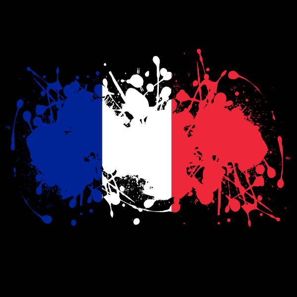 French flag ink splash