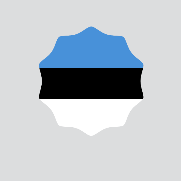 Sticker with Estonian flag