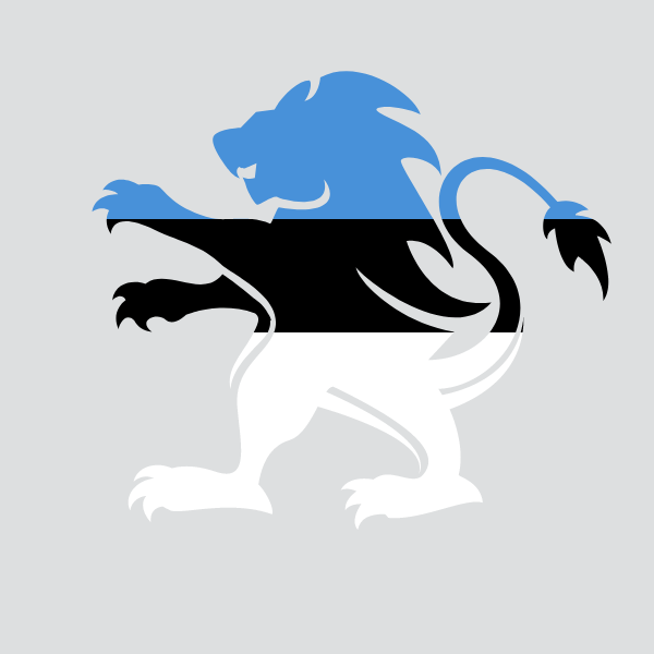 Estonian flag heraldic lion crest