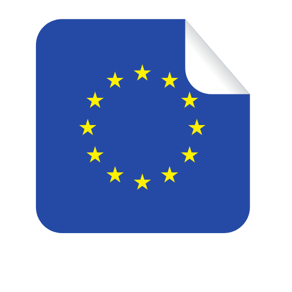 European Union flag square sticker
