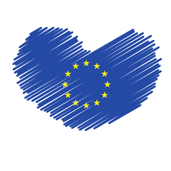 European Union flag heart symbol