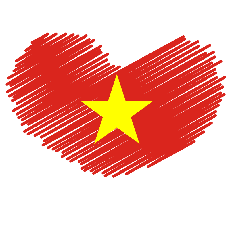 Vietnamese flag heart symbol