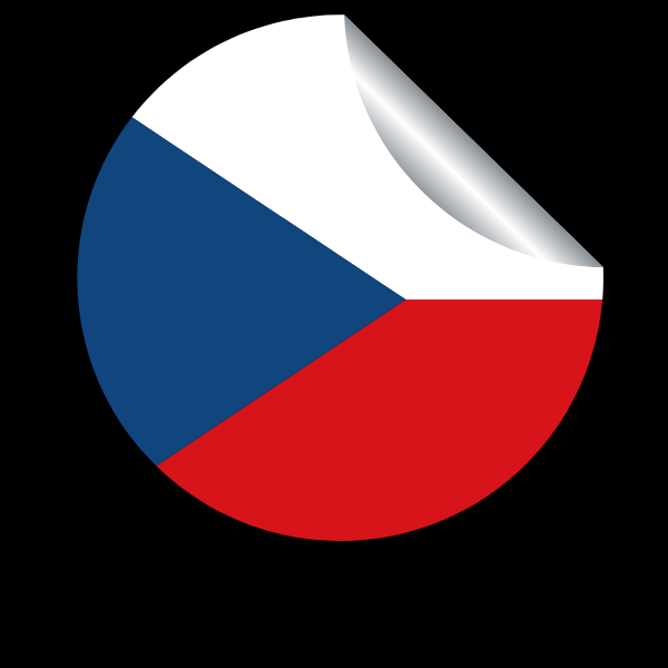 Flag of Czechia in a peeling sticker