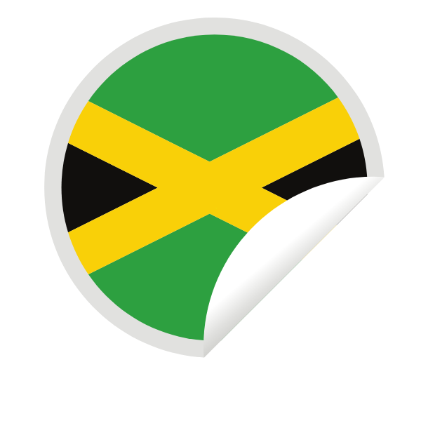 Jamaican flag in a peeling sticker