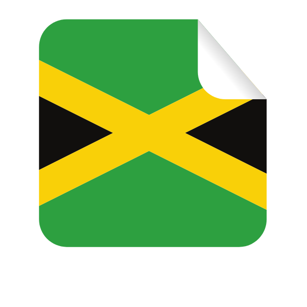 Jamaica flag sticker symbol