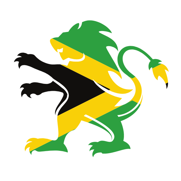 Jamaican flag heraldic lion