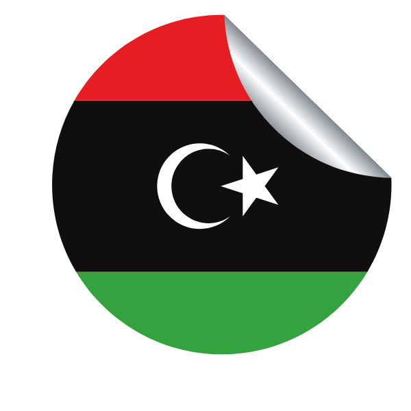 Libyan flag in a peeling sticker