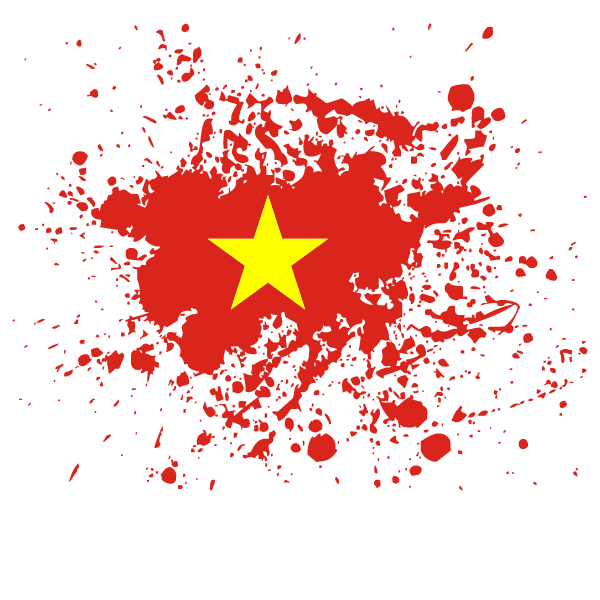 Vietnamese flag ink splatter