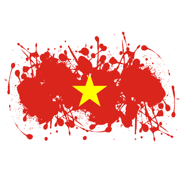 Vietnamese flag inside ink splatter
