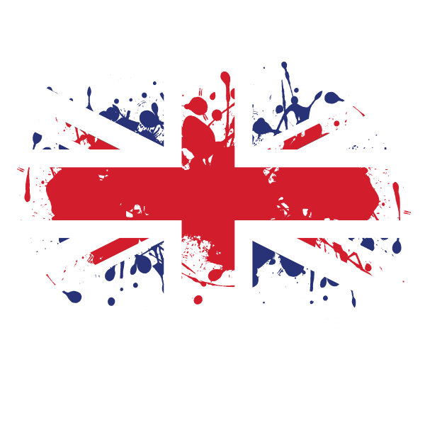 UK flag ink splatter