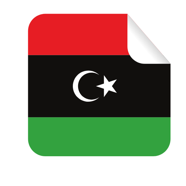 Libyan flag square-shaped sticker