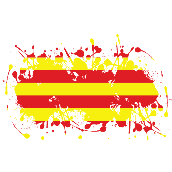Catalan flag ink splash