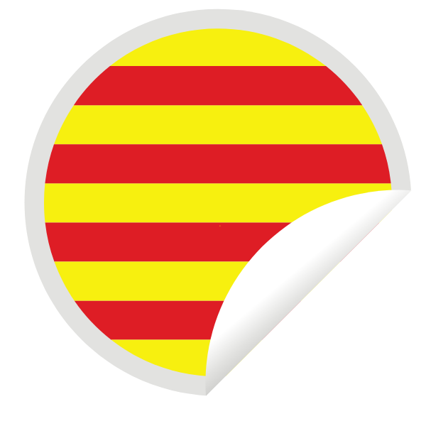 A peeling sticker with the Catalan flag