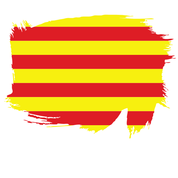 Painted flag of Catalonia