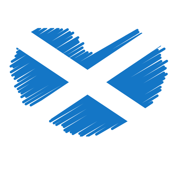 Scottish flag heart symbol