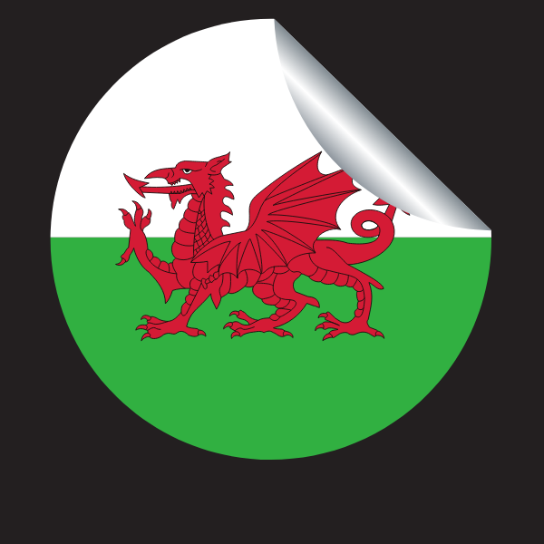 Flag of Wales in a peeling sticker