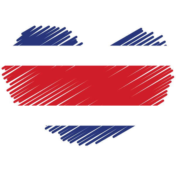Costa Rica flag heart