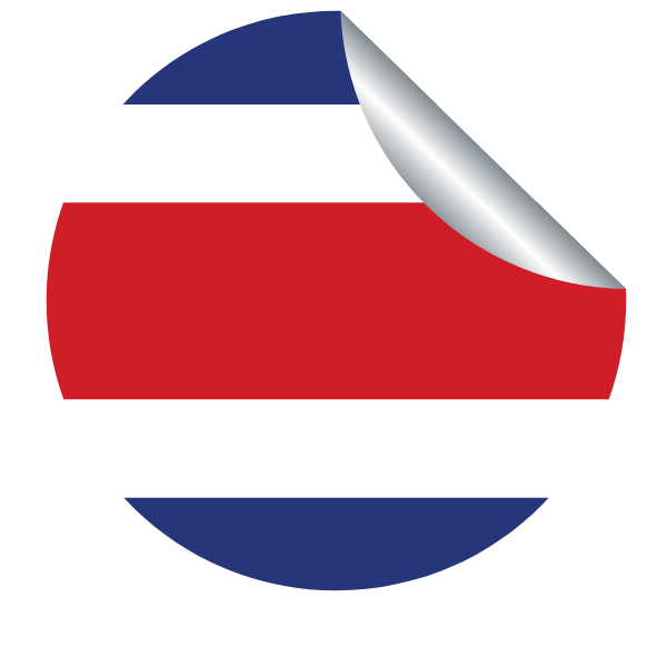 Costa Rica flag peeling sticker