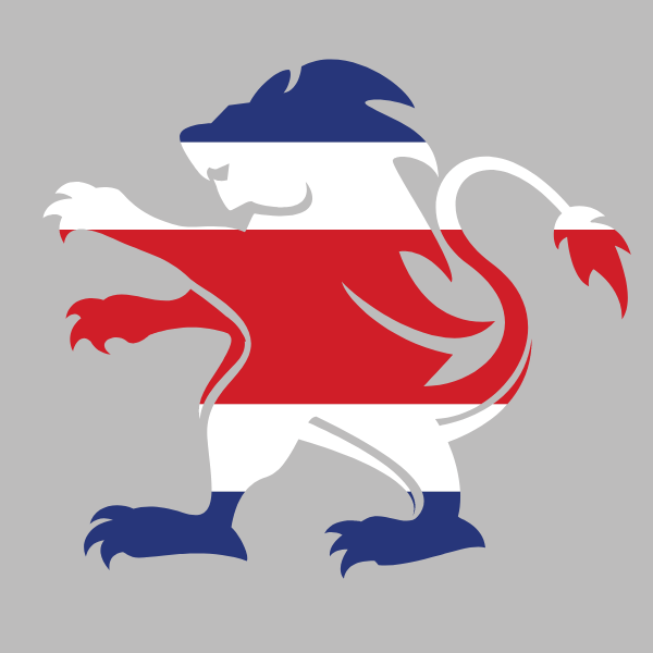 Costa Rica heraldic lion flag