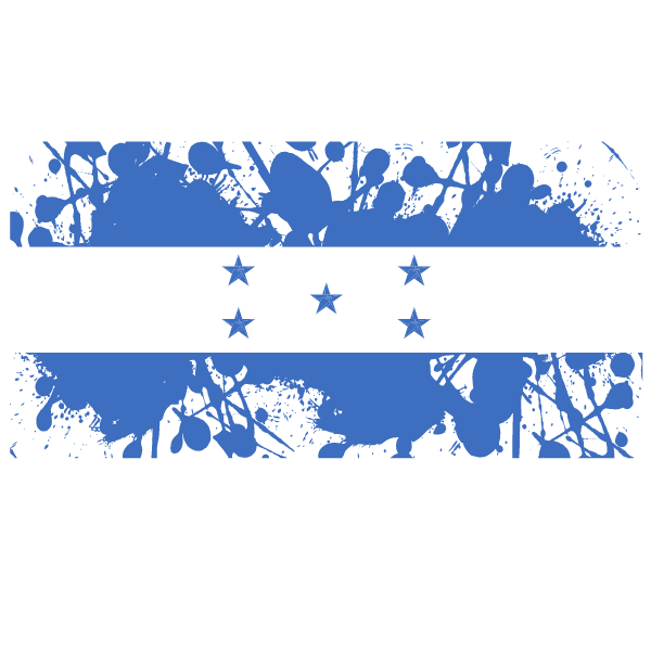 Honduras flag ink splatter