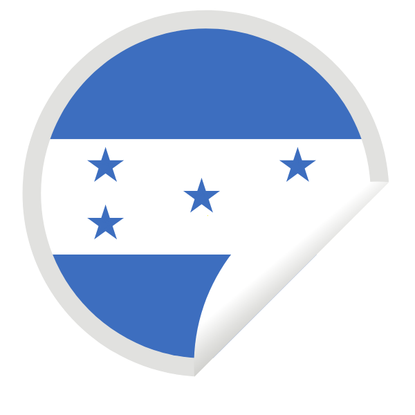 Honduras flag in a peeling sticker