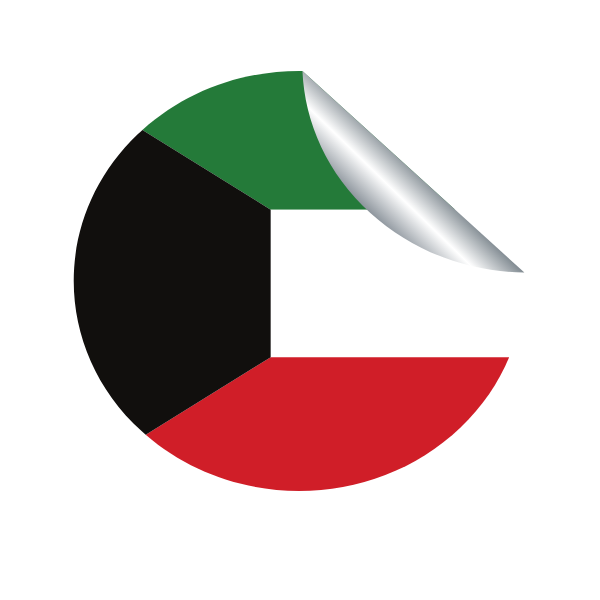 Kuwait flag peeling sticker