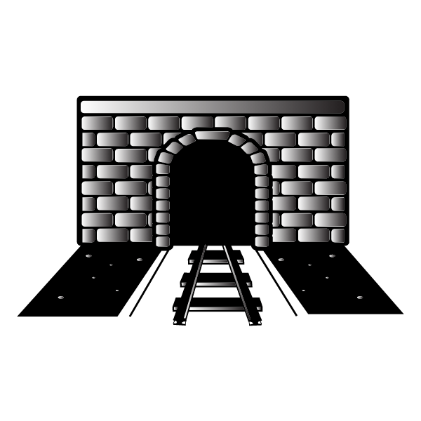 Railway tunnel monochrome vector | Free SVG